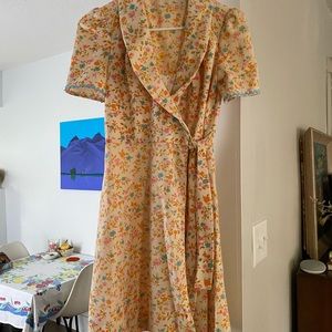Vintage Floral Wrap Dress